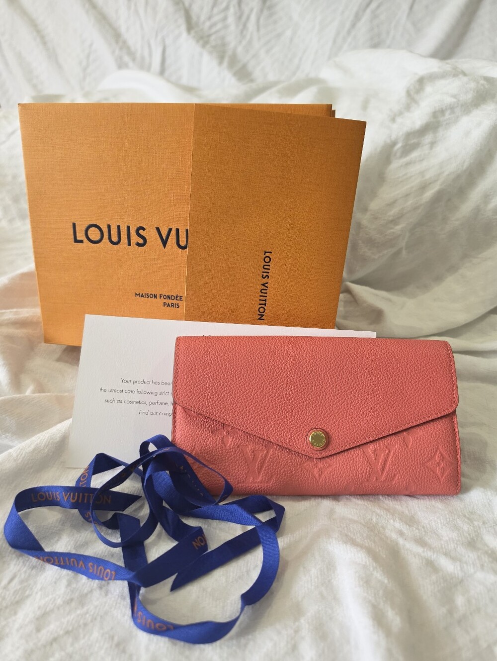 Louis Vuitton Pink Empriente Leather Envelope Wallet
